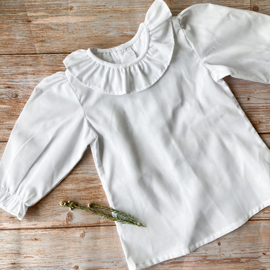 Blusa Blanca Cuello Payaso